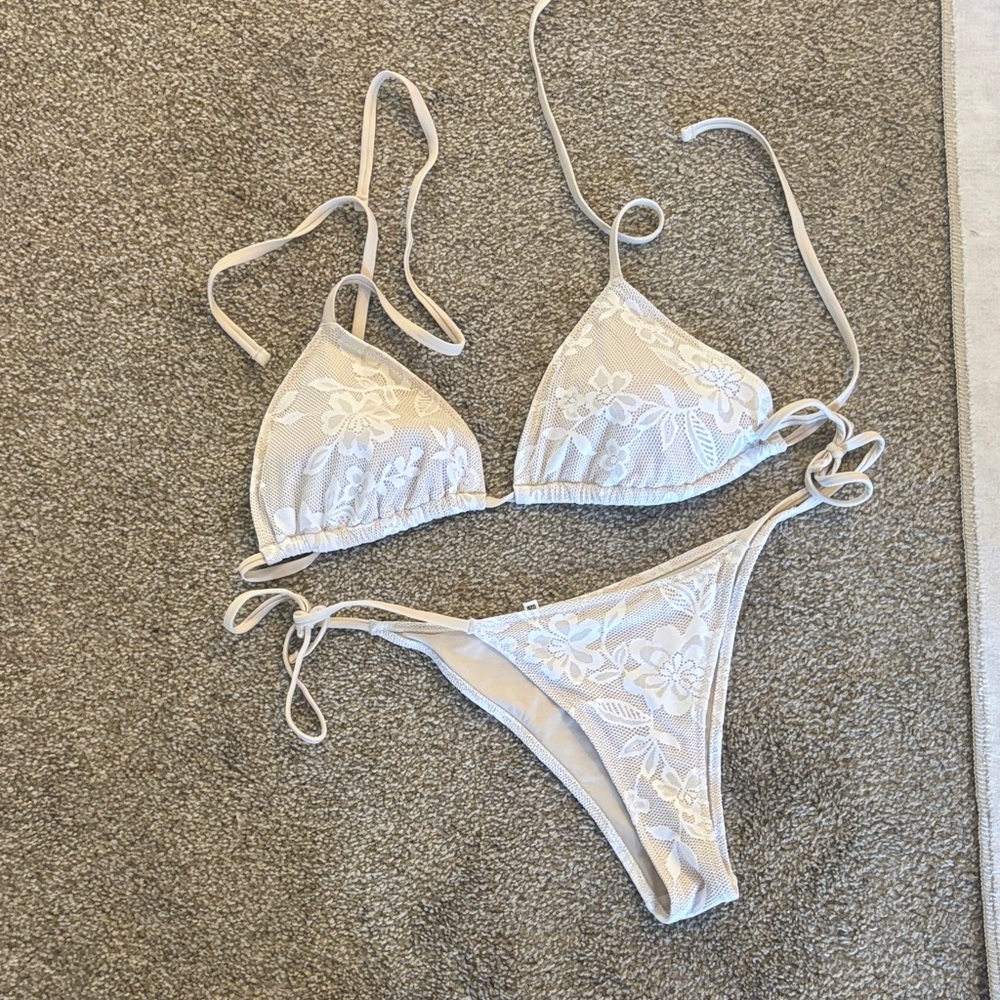 Aerie White Floral Bikini